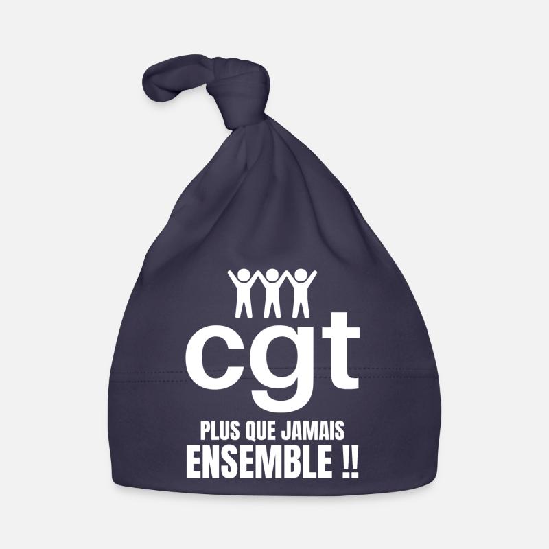 syndicat, manifestation, lutte des classes - Bonnet bio Bébé - marine