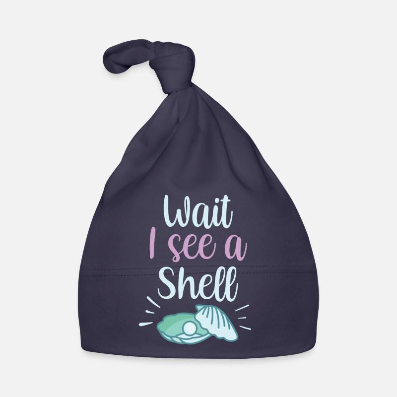 Wait I see a shell collecting shells Organic Baby Cap
