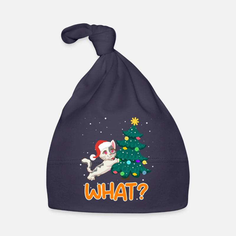 Quoi? Drôle de chaton d’arbre de Noël de chat Bonnet bio Bébé