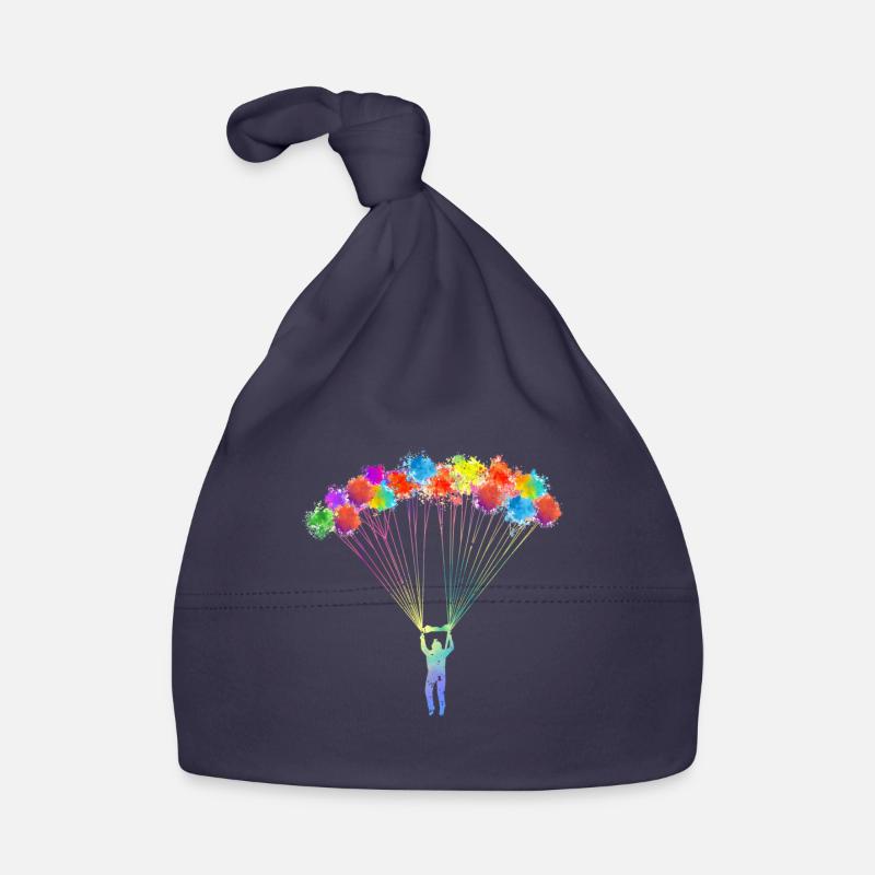 Parachutisme Couleur Splash Jumping - Bonnet bio Bébé - marine