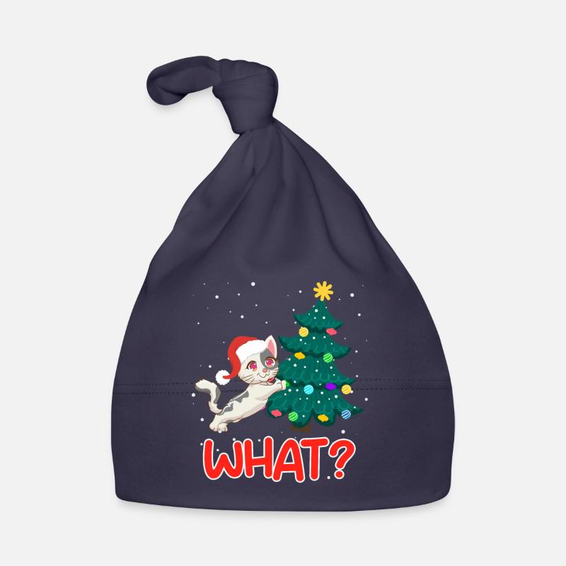 Quoi? Drôle de chaton d’arbre de Noël de chat Bonnet bio Bébé