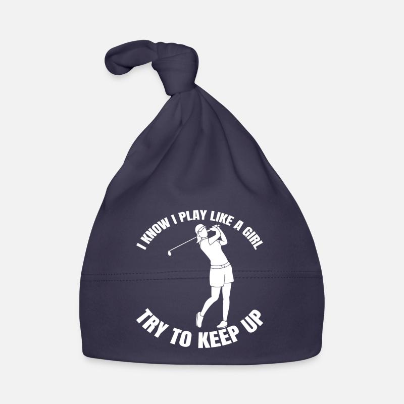 Golf Mädchen Golfspielerin Golfball Golfschläger Baby Bio-Mütze