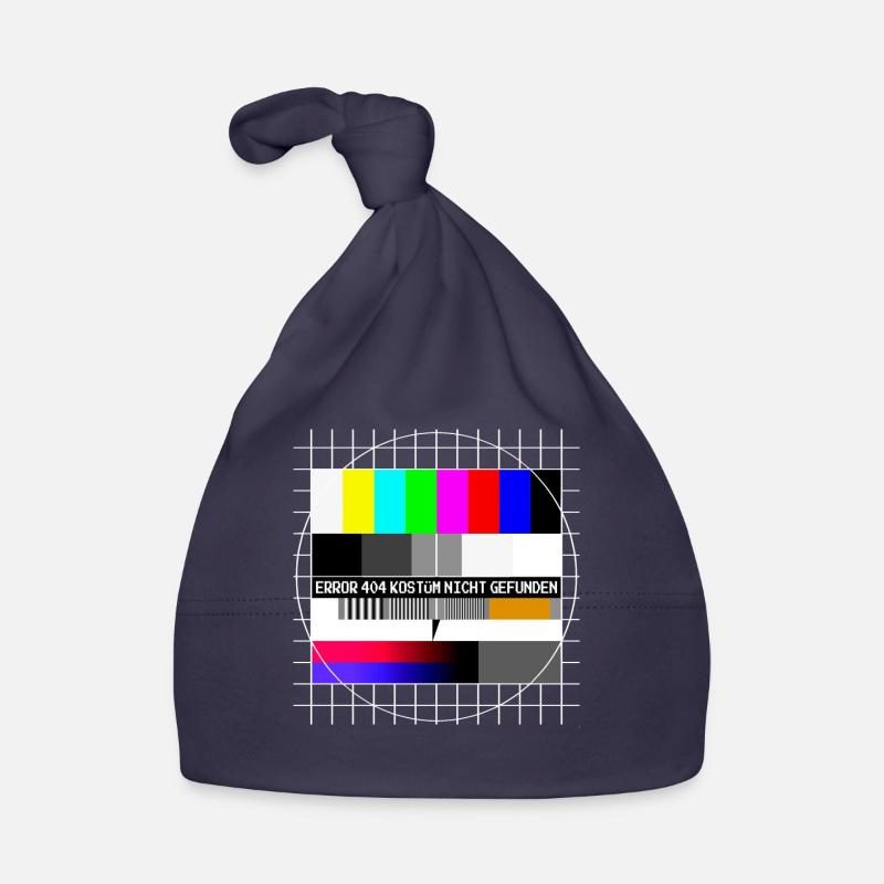Testbild Error 404 Kostüm Nicht Gefunden Karneval - Baby Bio-Mütze - Navy