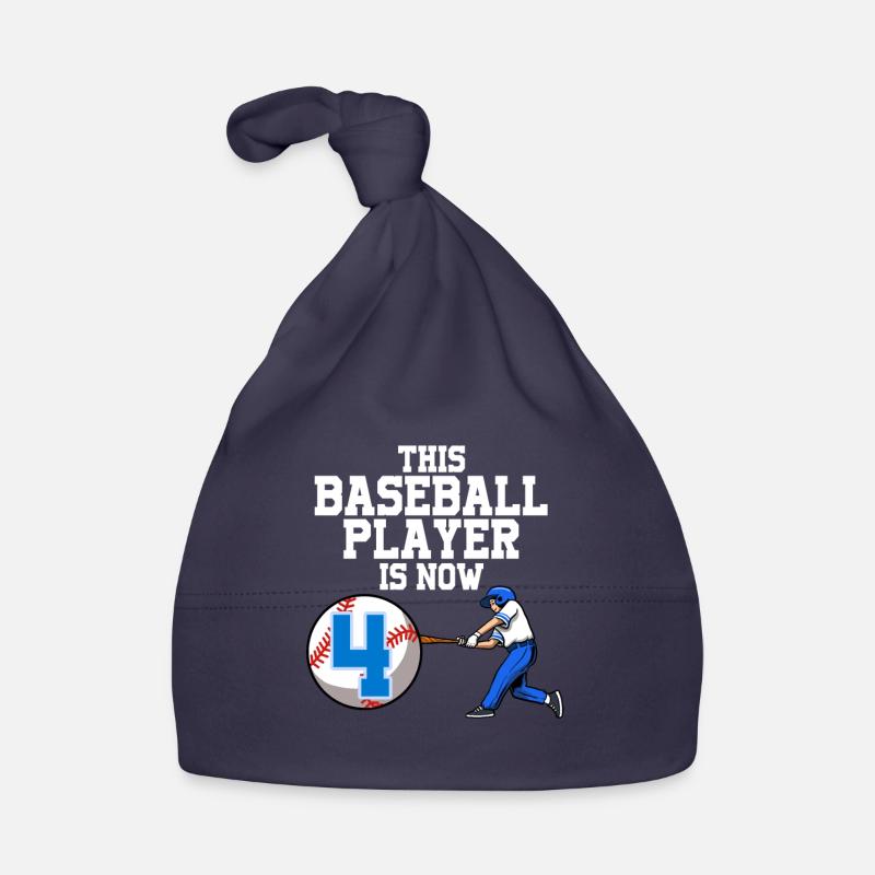 Baseball Player This Baller Is 4 Birthday Baseball Organic Baby Cap