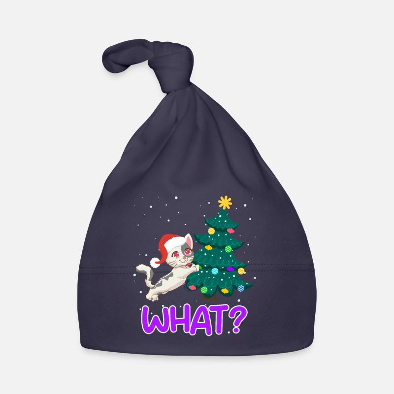 Quoi? Drôle de chaton d’arbre de Noël de chat Bonnet bio Bébé