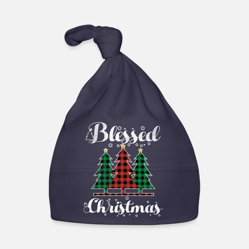 Christmas Element December Plaid Blessed Christmas Organic Baby Cap