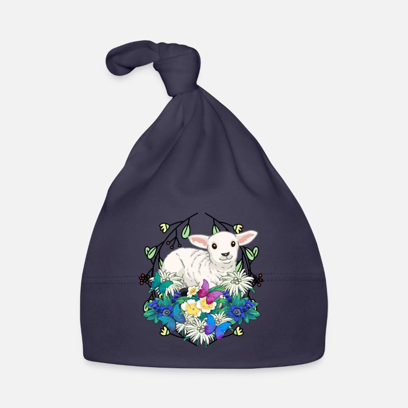 Early Spring Lamb Sheep Happy Easter Nature Organic Baby Cap