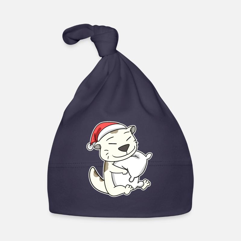 Devon Rex Cat Christmas Sleep Tired Organic Baby Cap