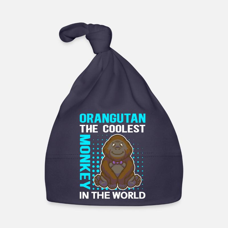 | des orangs-outans Cadeau d’orang-outan singe - Bonnet bio Bébé - marine