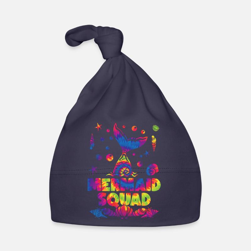Mermaid Squad Seashell Colorful Tie Dye Organic Baby Cap