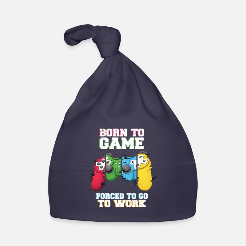 Born To Game Forced To Go Work Baby Bio-Mütze
