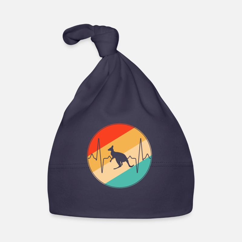 Känguru Retro Herzschlag Baby Bio-Mütze