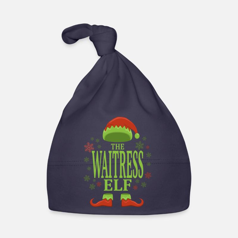 Waitress Christmas Elf Organic Baby Cap
