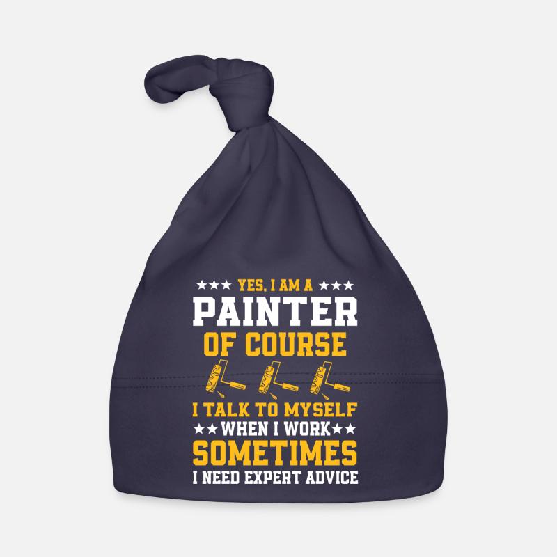 Funny painter saying Organic Baby Cap