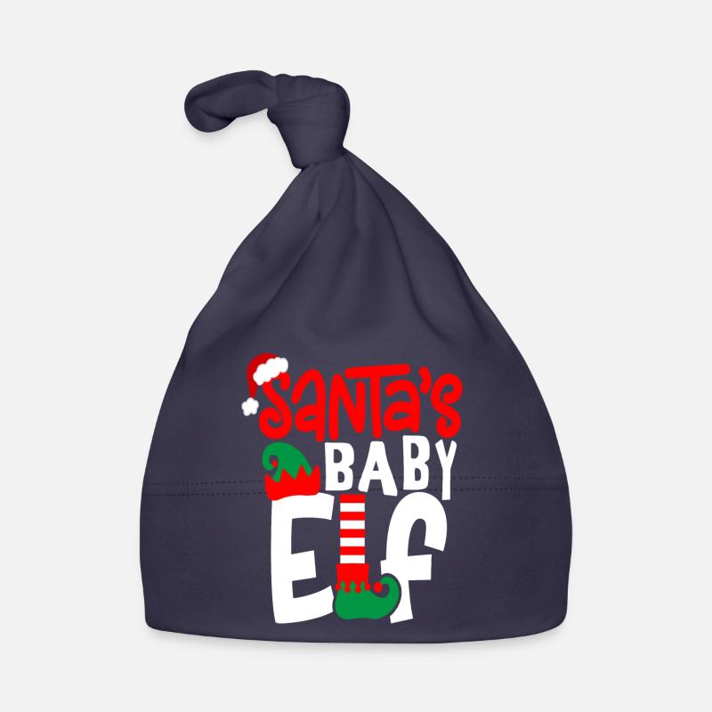 Le bébé lutin du Père Noël - Bonnet bio Bébé - marine