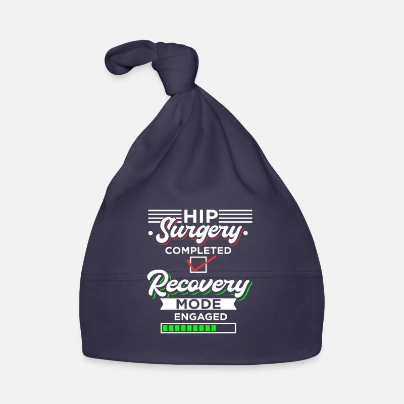 Hip Replacement Hip Surgery Gift - Organic Baby Cap - navy