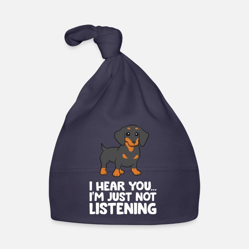 Chien teckel je t’entends, je n’écoute tout simplement pas Bonnet bio Bébé