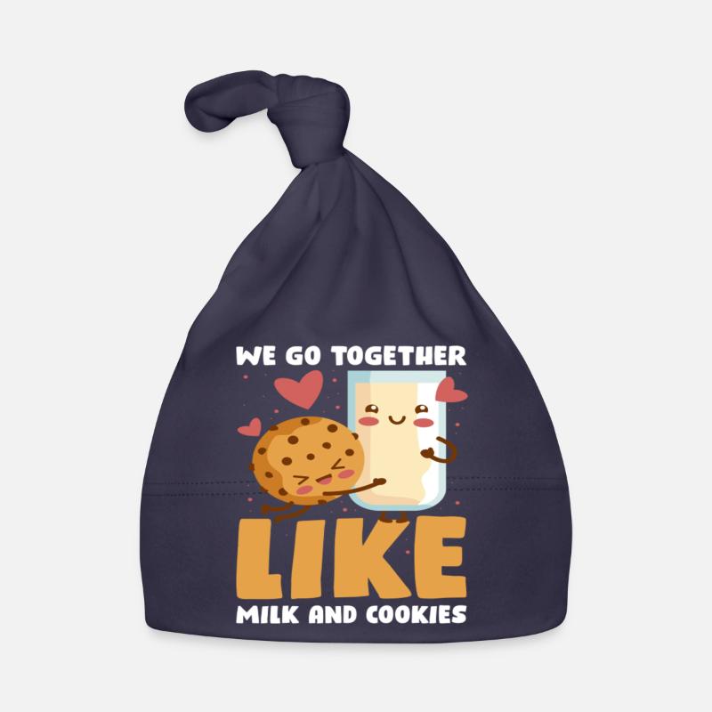 Lait et biscuits Biscuit drôle - Bonnet bio Bébé - marine