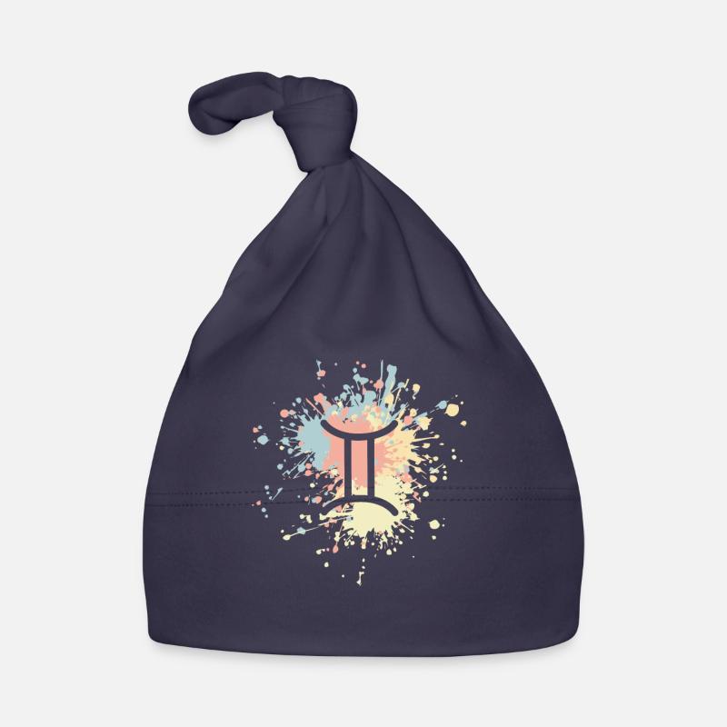 Zodiac Gemini Icon Color Splash Organic Baby Cap