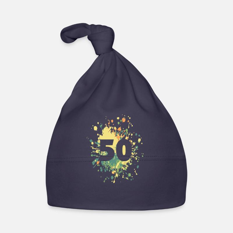 Number 50th Color Splash Baby Bio-Mütze