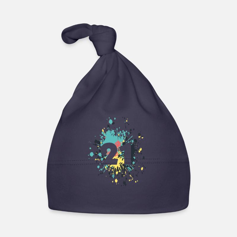 Number 21th Color Splash Organic Baby Cap