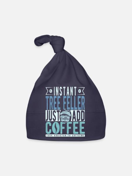 Baum Faller coffee saying - Organic Baby Cap - navy - Front