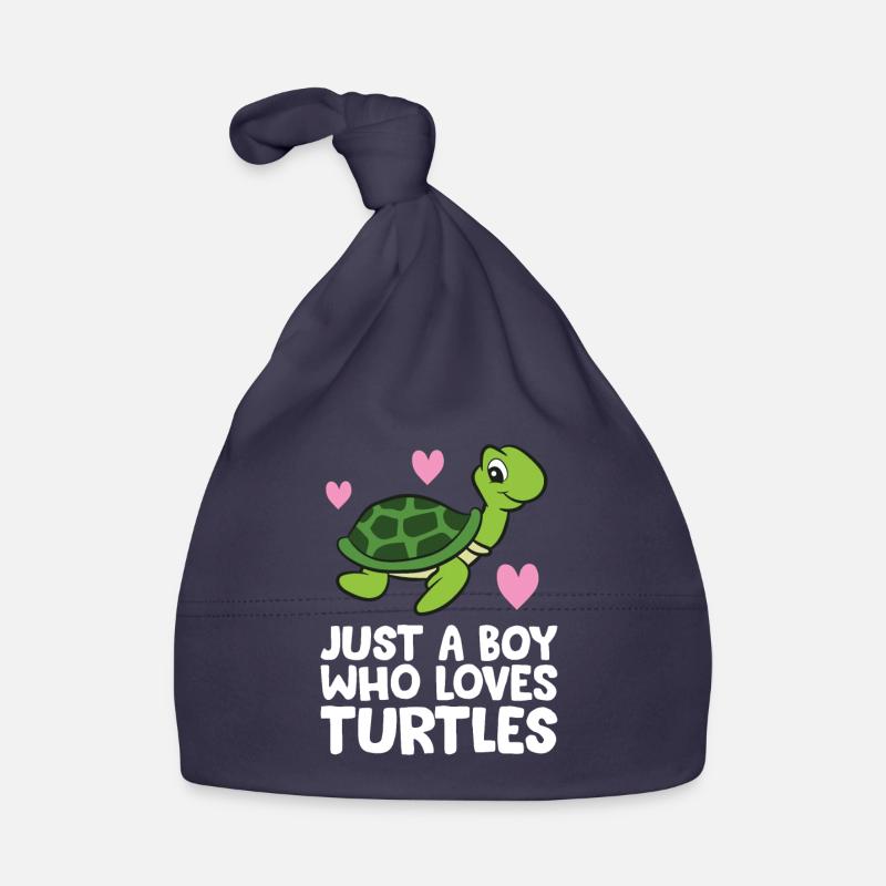 Nur ein Junge, der Schildkröten liebt Baby Bio-Mütze