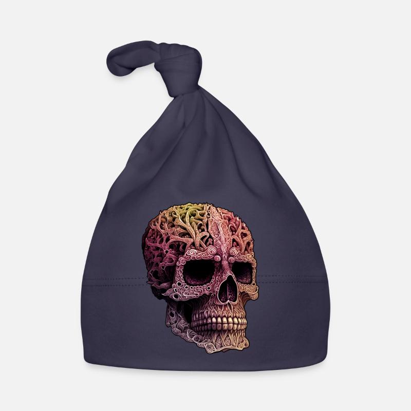 Ornate Skull Organic Baby Cap