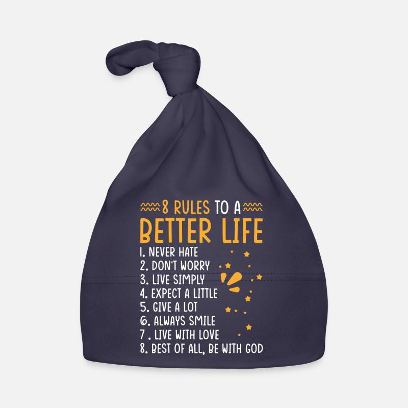 Devise de vie 8 règles pour une vie meilleure Bonnet bio Bébé