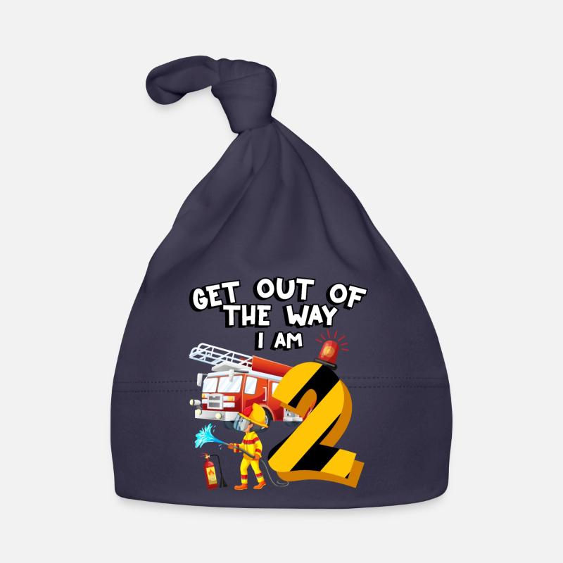 Fire engine firefighting I am 9 years old Organic Baby Cap