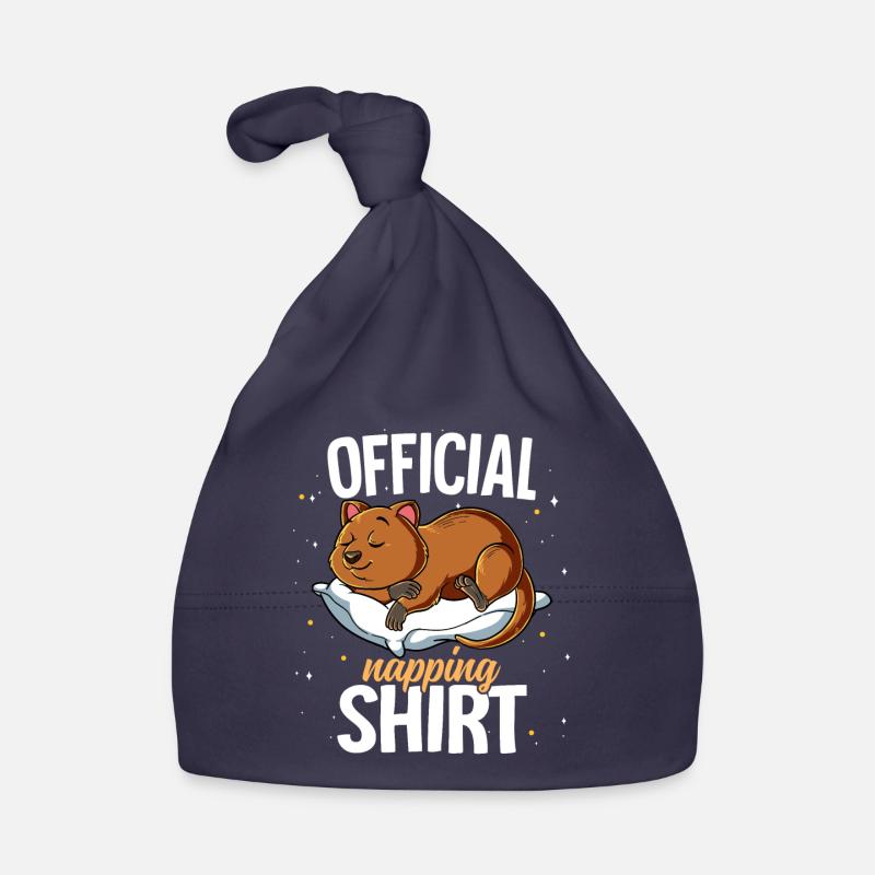 Schlafendes Quokka Offizielles Nickerchen Baby Bio-Mütze