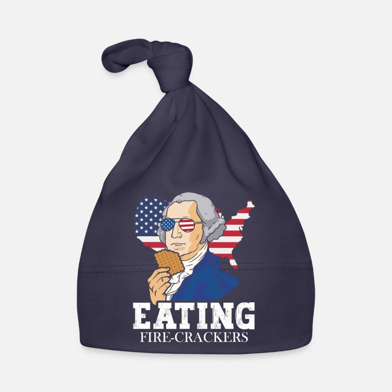 Washington Eats Fire Crackers July 4 Cookie Organic Baby Cap
