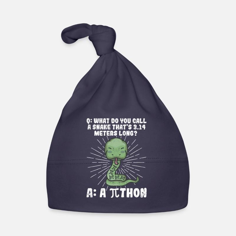 Python Schlange Pithon Pi Tag Symbol lustig Mathe - Baby Bio-Mütze - Navy