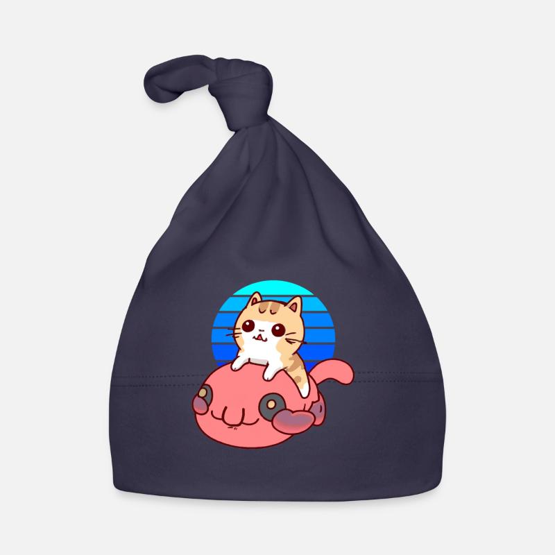 Un chat chevauche un poisson blob Bonnet bio Bébé