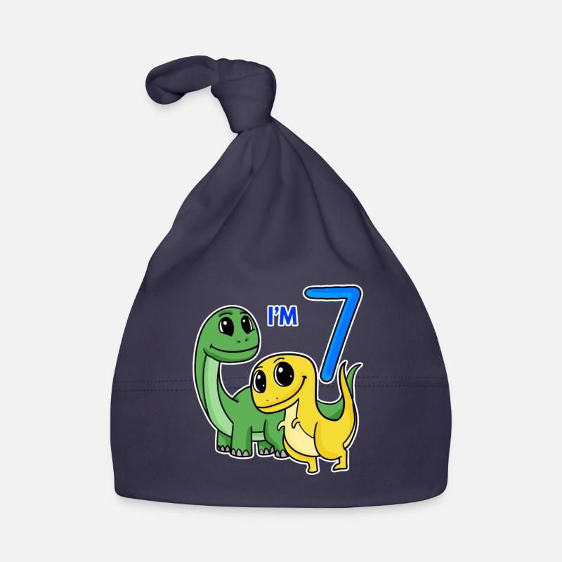 7. Geburtstag Junge Dino Motiv Baby Bio-Mütze