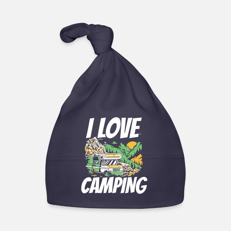 Ich Liebe Camping Camp Camper Campen Campingplatz Baby Bio-Mütze