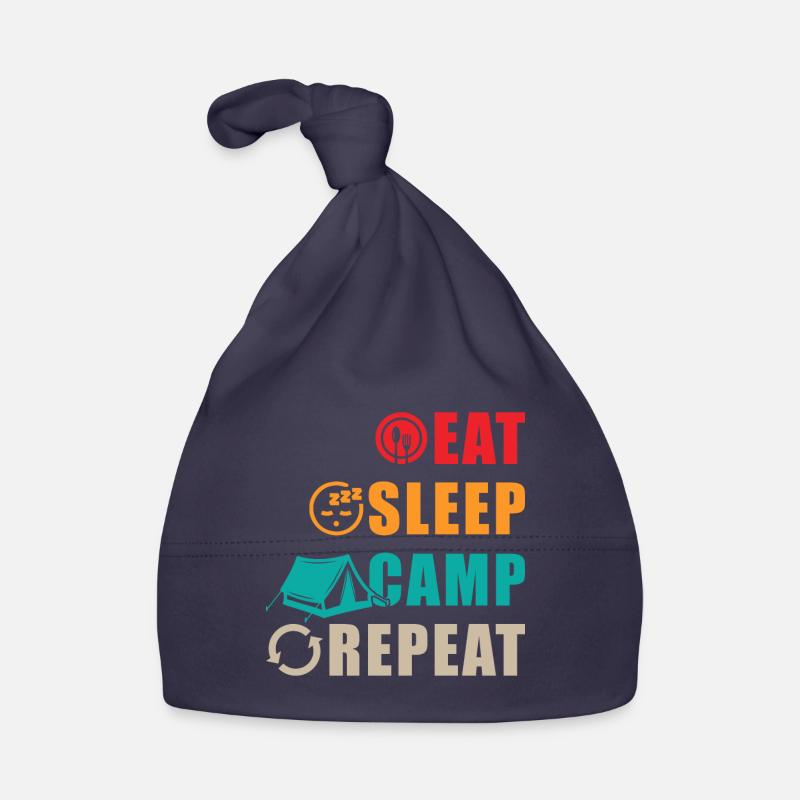 Eat Sleep Camp Repeat Baby Bio-Mütze