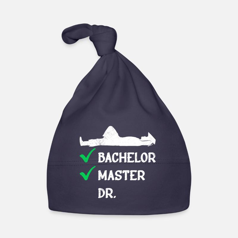 Checkliste Bachelor Master Doktor Abschluss - Baby Bio-Mütze - Navy