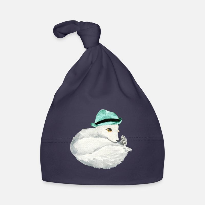 Niedlicher Polarfuchs Baby Bio-Mütze