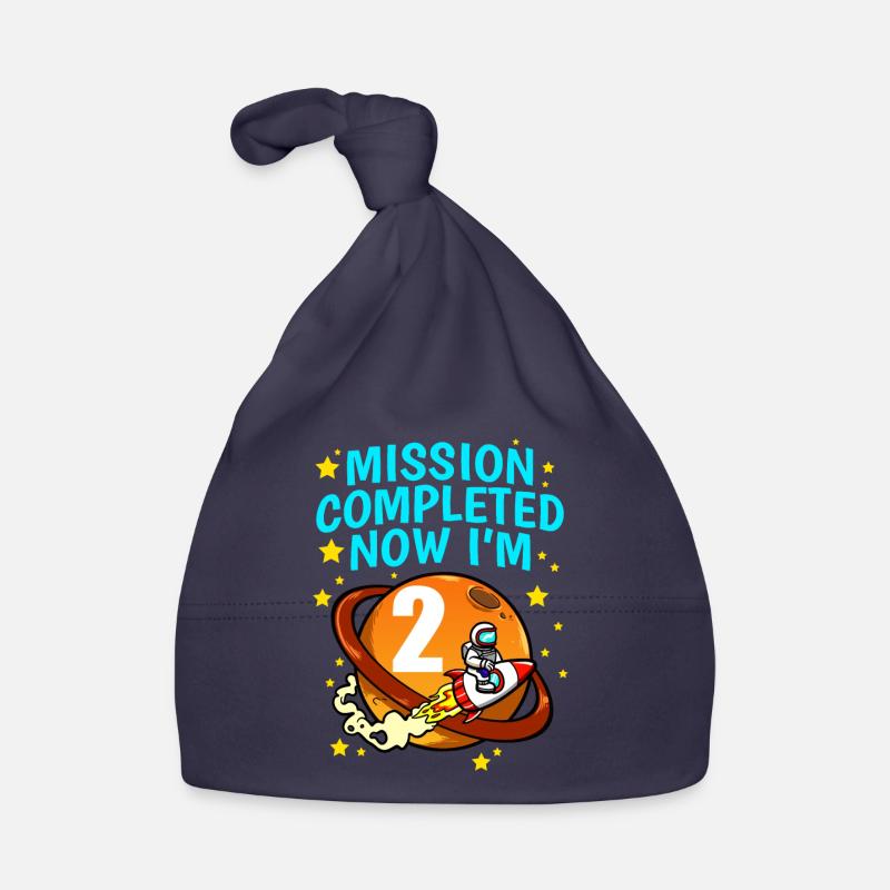 Space Birthday 2 Astronaut Planets Rocket Ship Organic Baby Cap