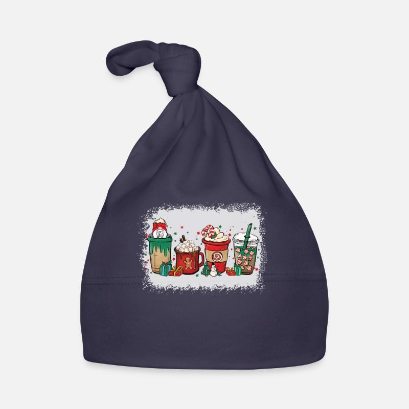 Christmas coffee cup bleached Organic Baby Cap