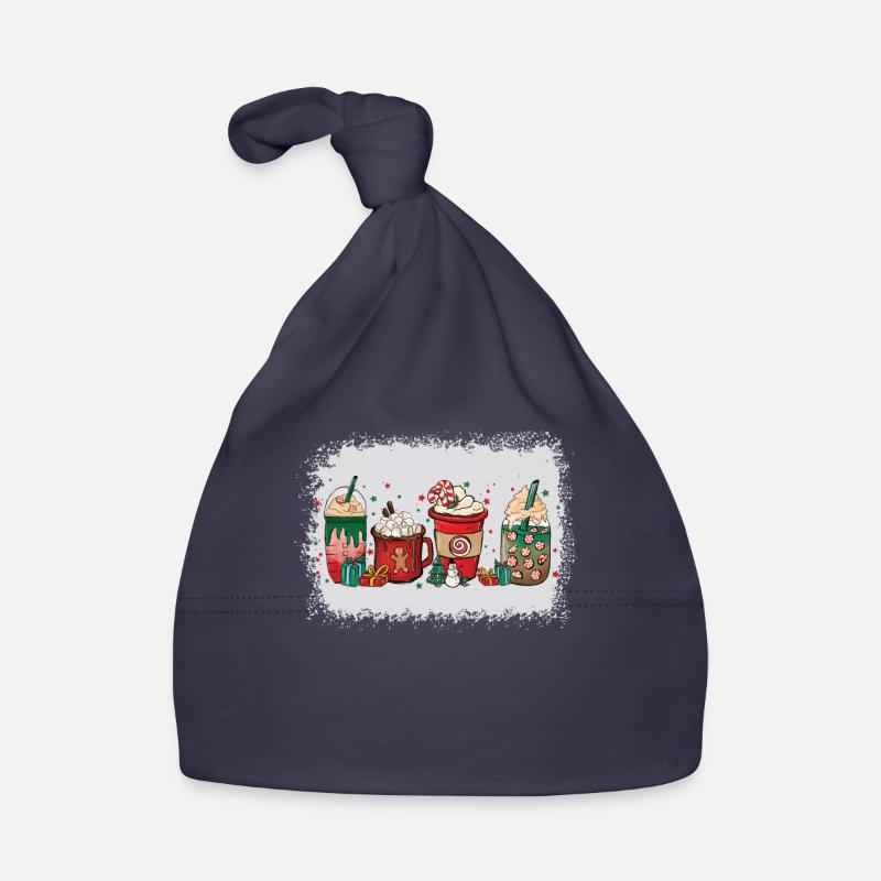 Christmas coffee cup bleached Organic Baby Cap
