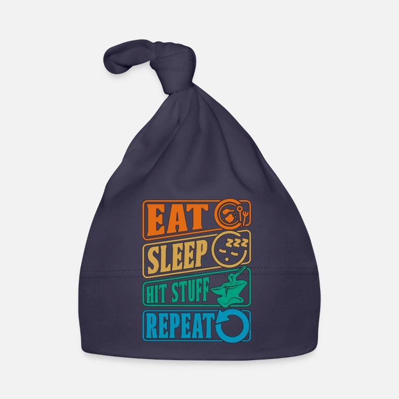 Forger Eat Sleep Hit Retro Goldsmith Blacksmiths Bonnet bio Bébé