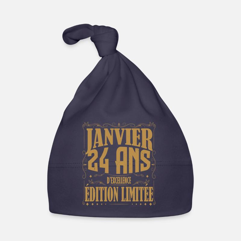 Janvier 24 ans. Cadeau 24 ans janvier anniversaire Bonnet bio Bébé