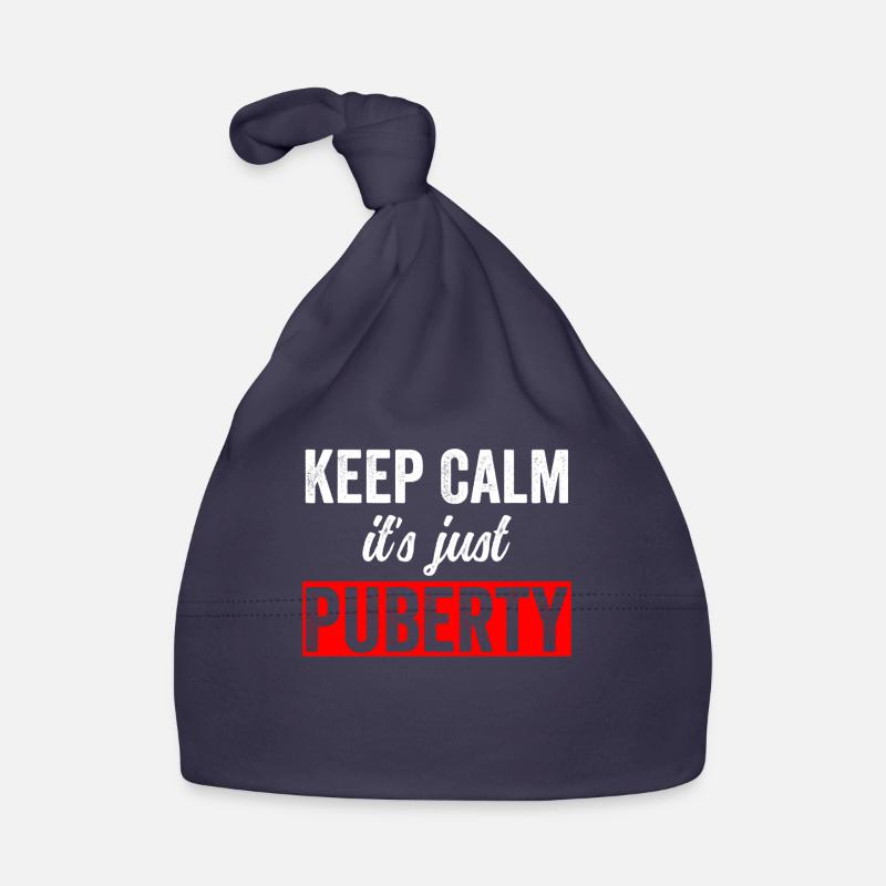 Keep calm Only puberty has grown up Organic Baby Cap