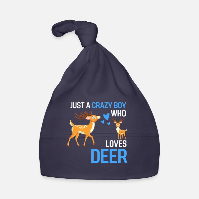 Nur ein verrückter Junge Wald Tier Geschenk Hirsch Baby Bio-Mütze