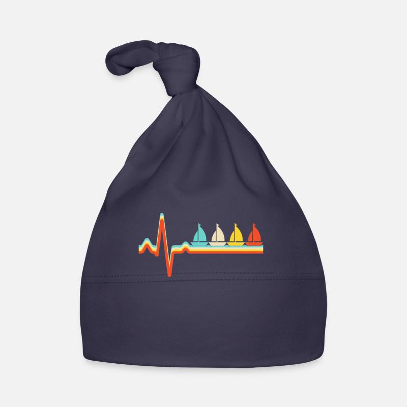 Sailing Retro Heartbeat Organic Baby Cap