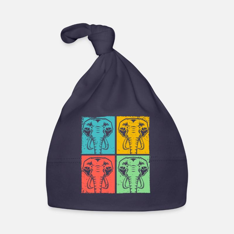 Elefant Pop Art Tier Baby Bio-Mütze