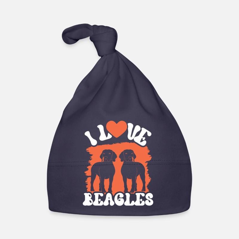 J’adore Beagles lover Beagle chiot chien Beagle - Bonnet bio Bébé - marine