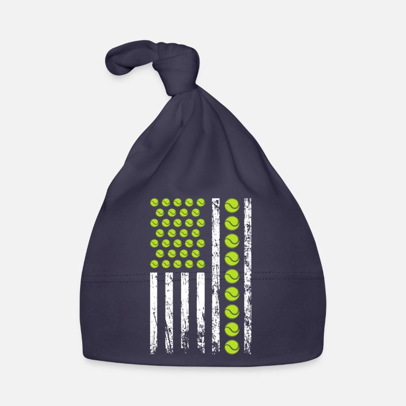Drapeau américain de tennis de raquette - Bonnet bio Bébé - marine